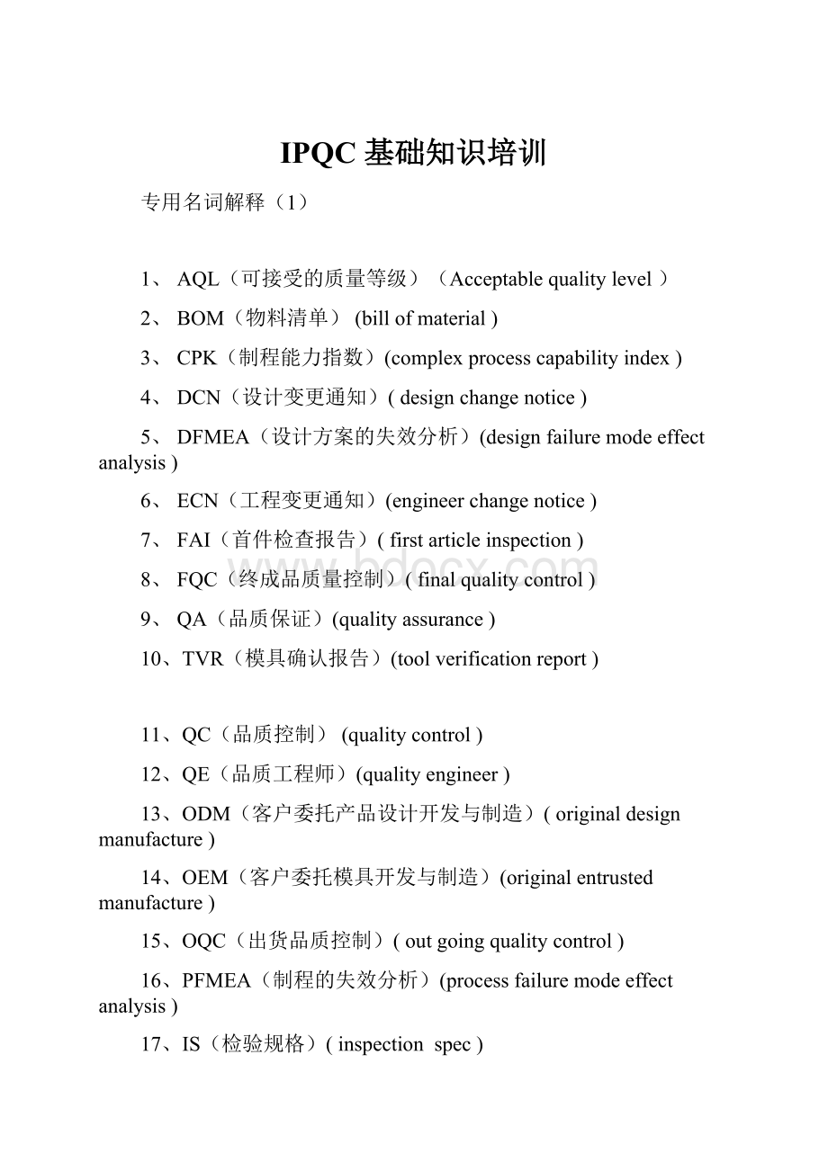 IPQC 基础知识培训.docx_第1页