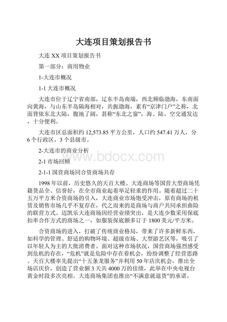 大连项目策划报告书.docx_第1页