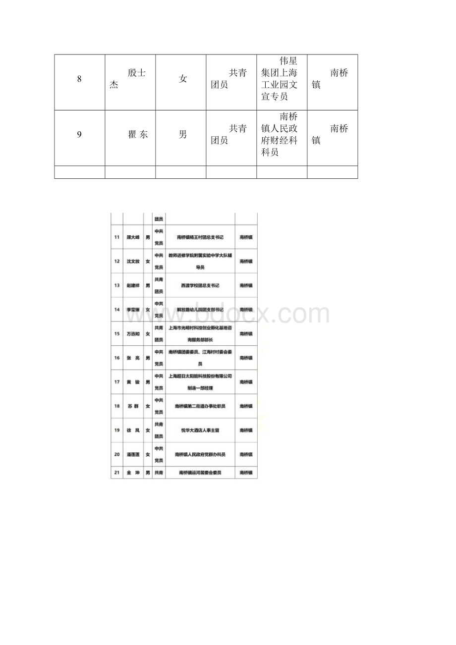 共青团上海市奉贤区第四次代表大会代表名额.docx_第2页