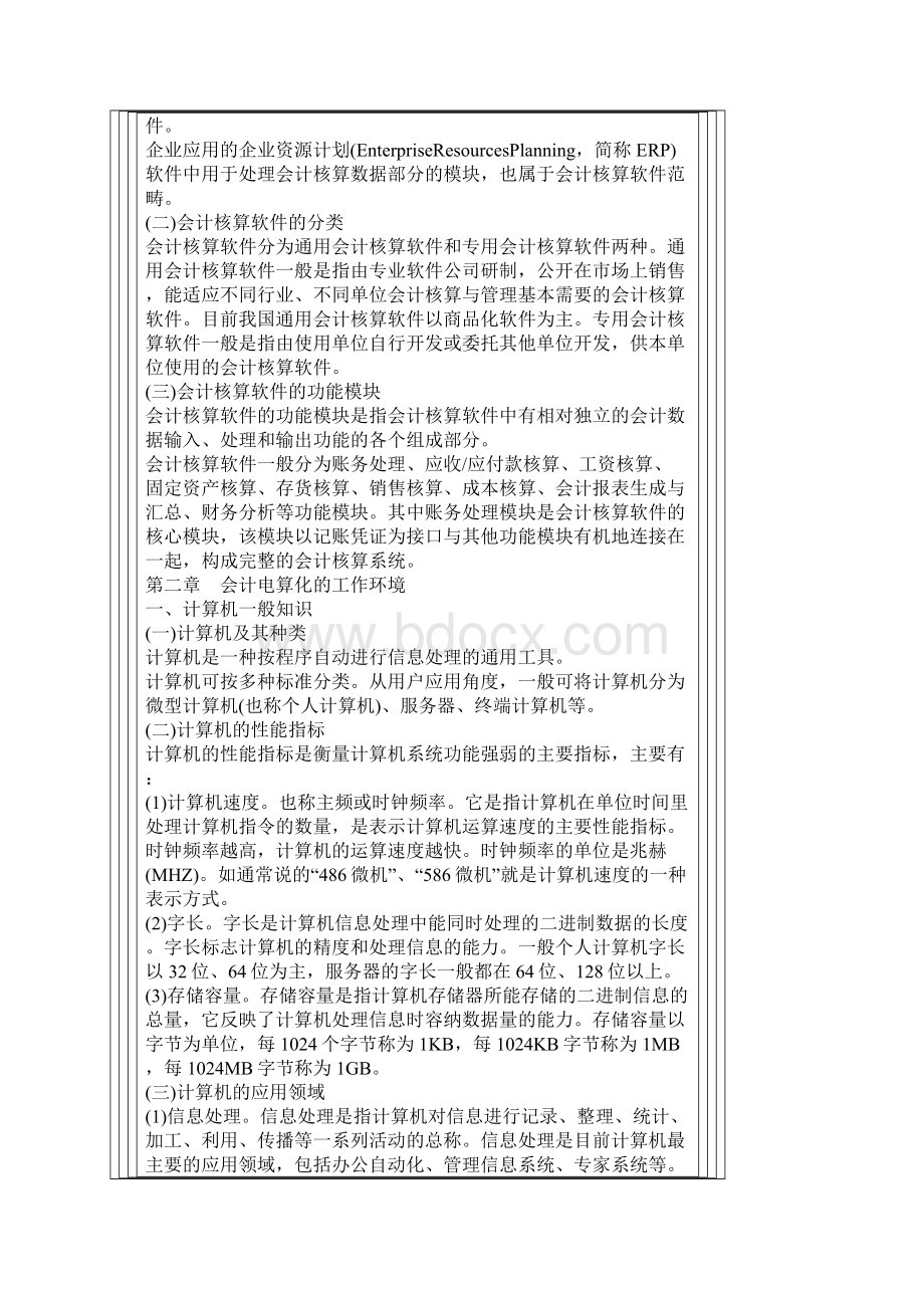 北京会计从业资格《初级会计电算化》考试大纲.docx_第2页