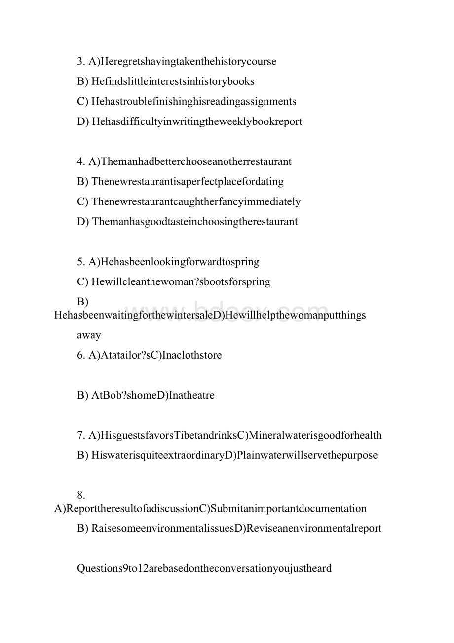 大学英语四级考试真题+答案.docx_第2页