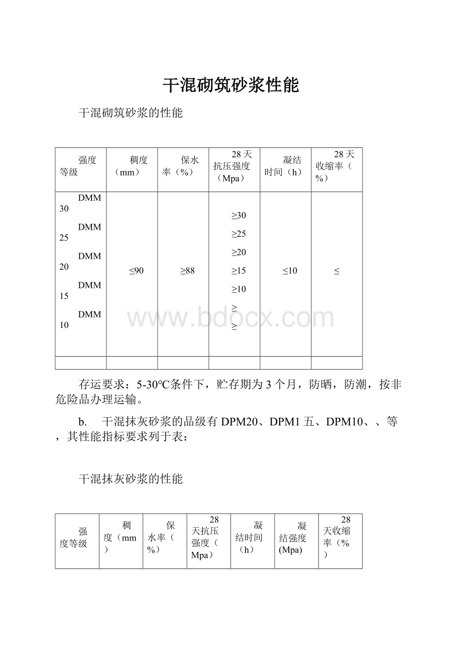 干混砌筑砂浆性能.docx