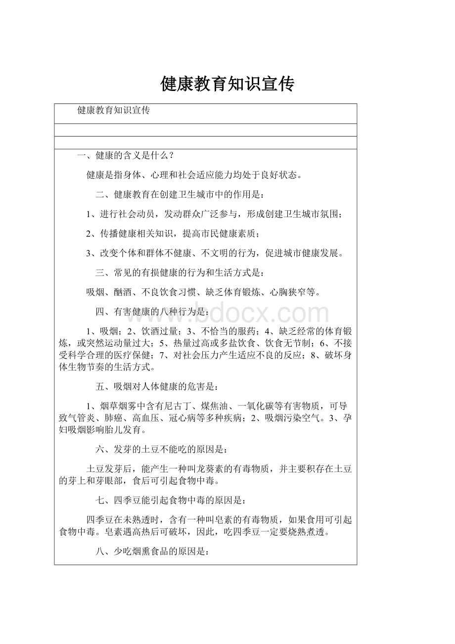 健康教育知识宣传.docx_第1页