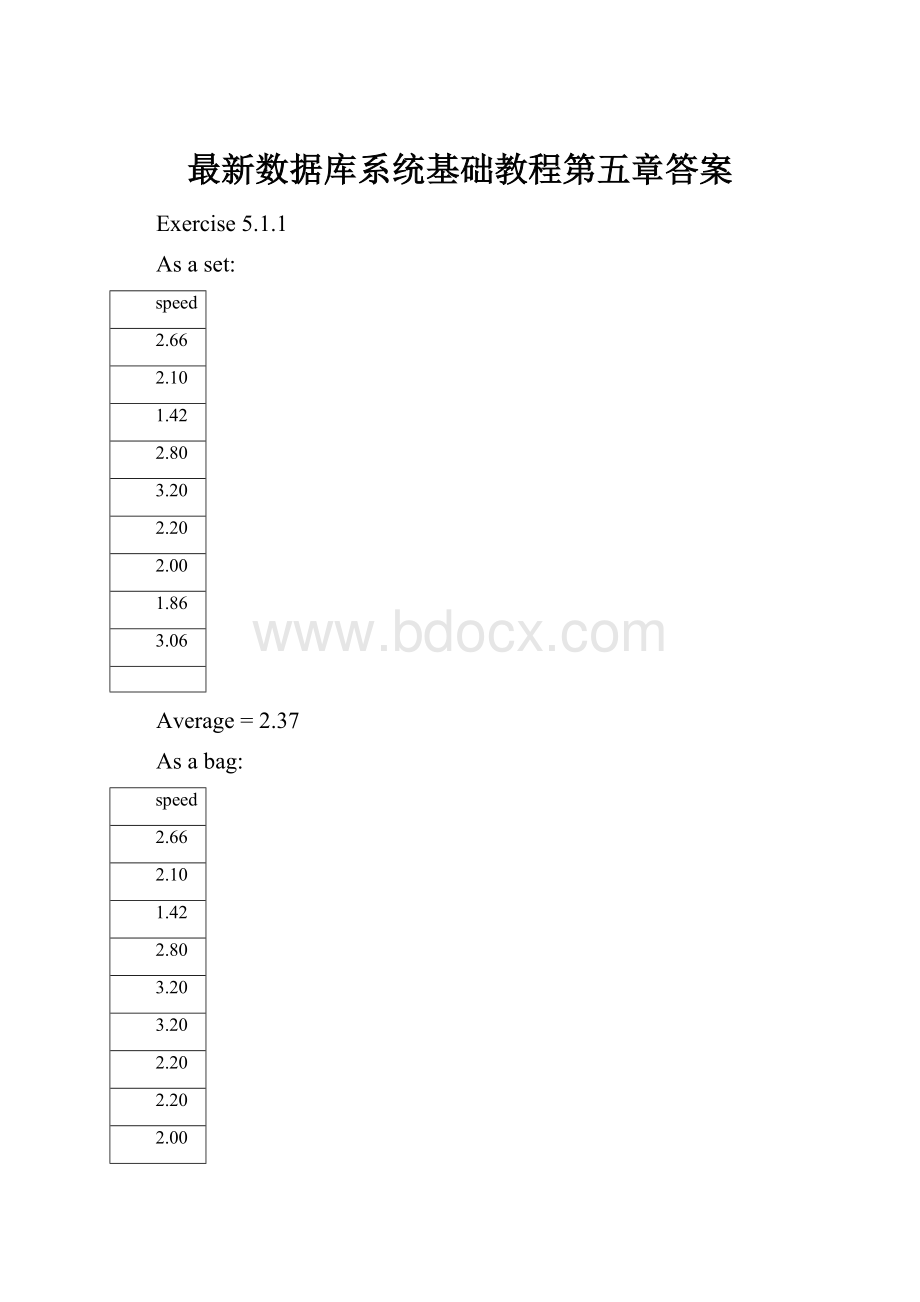 最新数据库系统基础教程第五章答案.docx_第1页