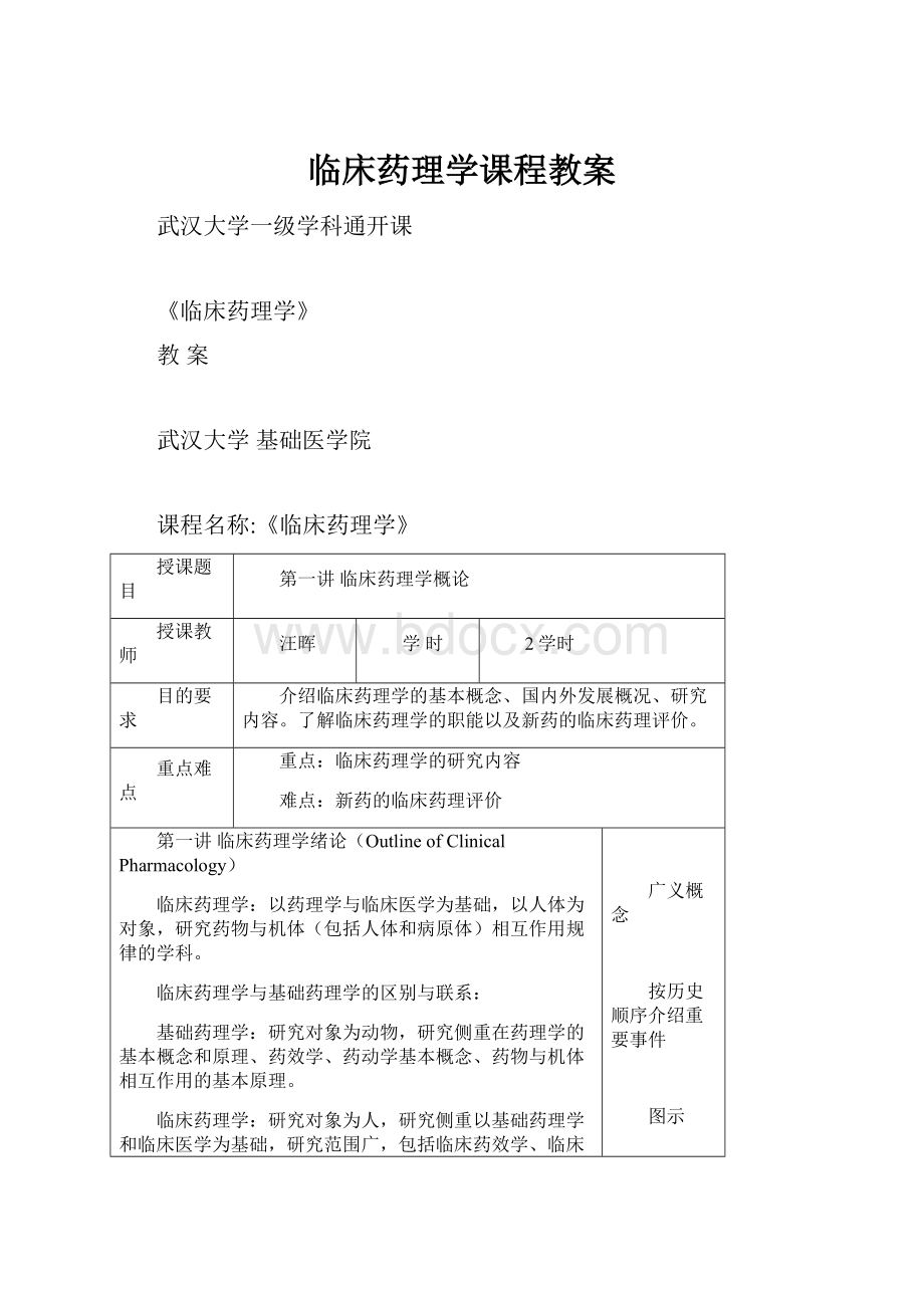 临床药理学课程教案.docx