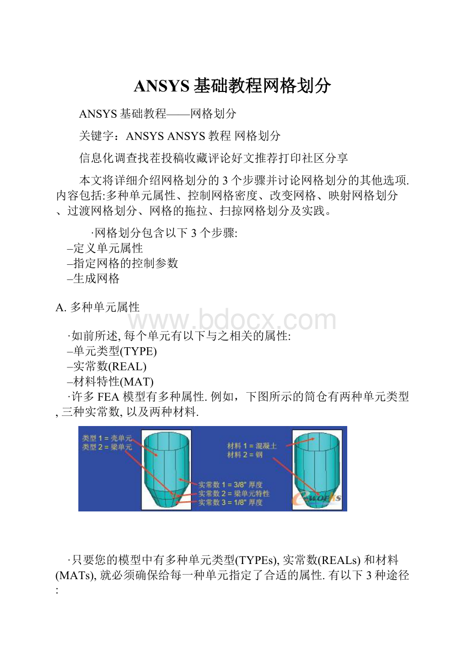 ANSYS基础教程网格划分.docx