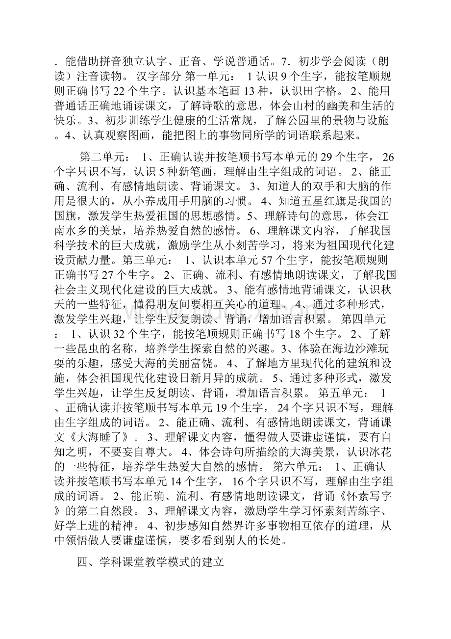 牛寨小学一年级语文上册课程实施方案.docx_第3页