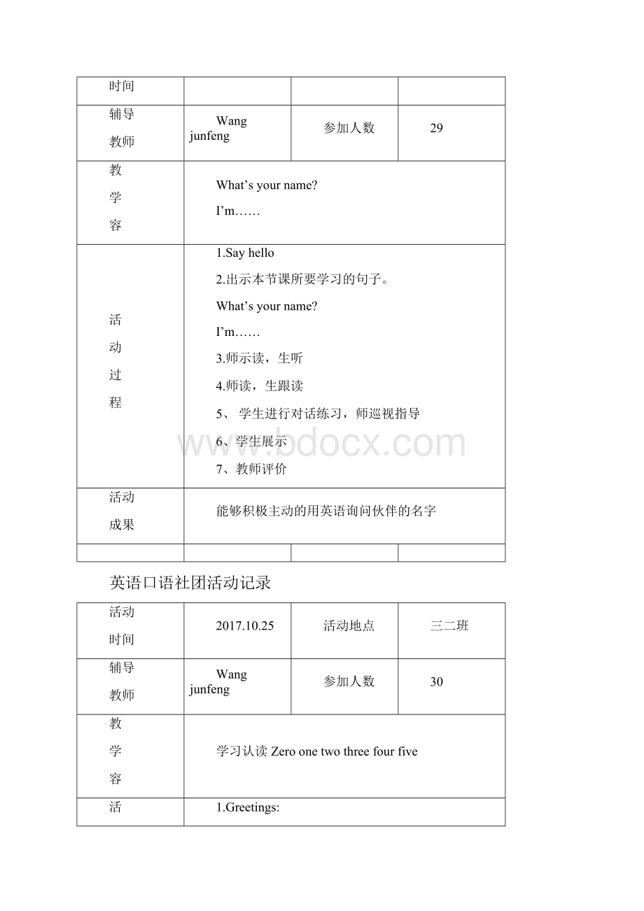 小学英语社团活动记录.docx_第2页