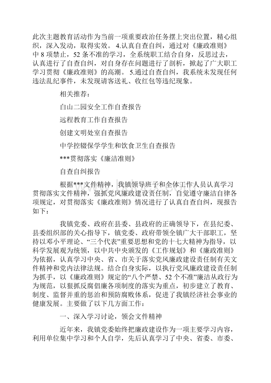 廉政准则自查自纠报告.docx_第3页