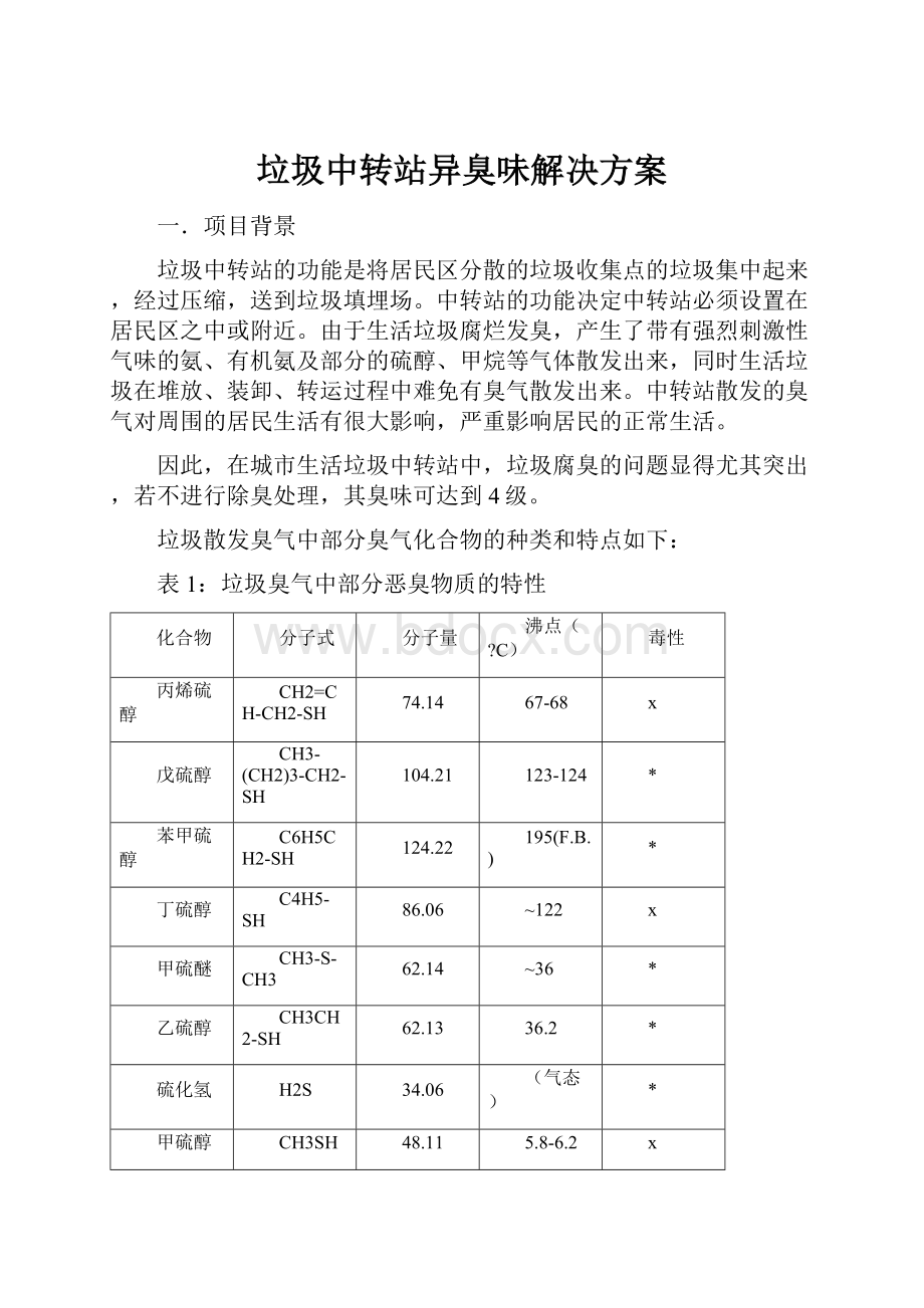 垃圾中转站异臭味解决方案.docx_第1页