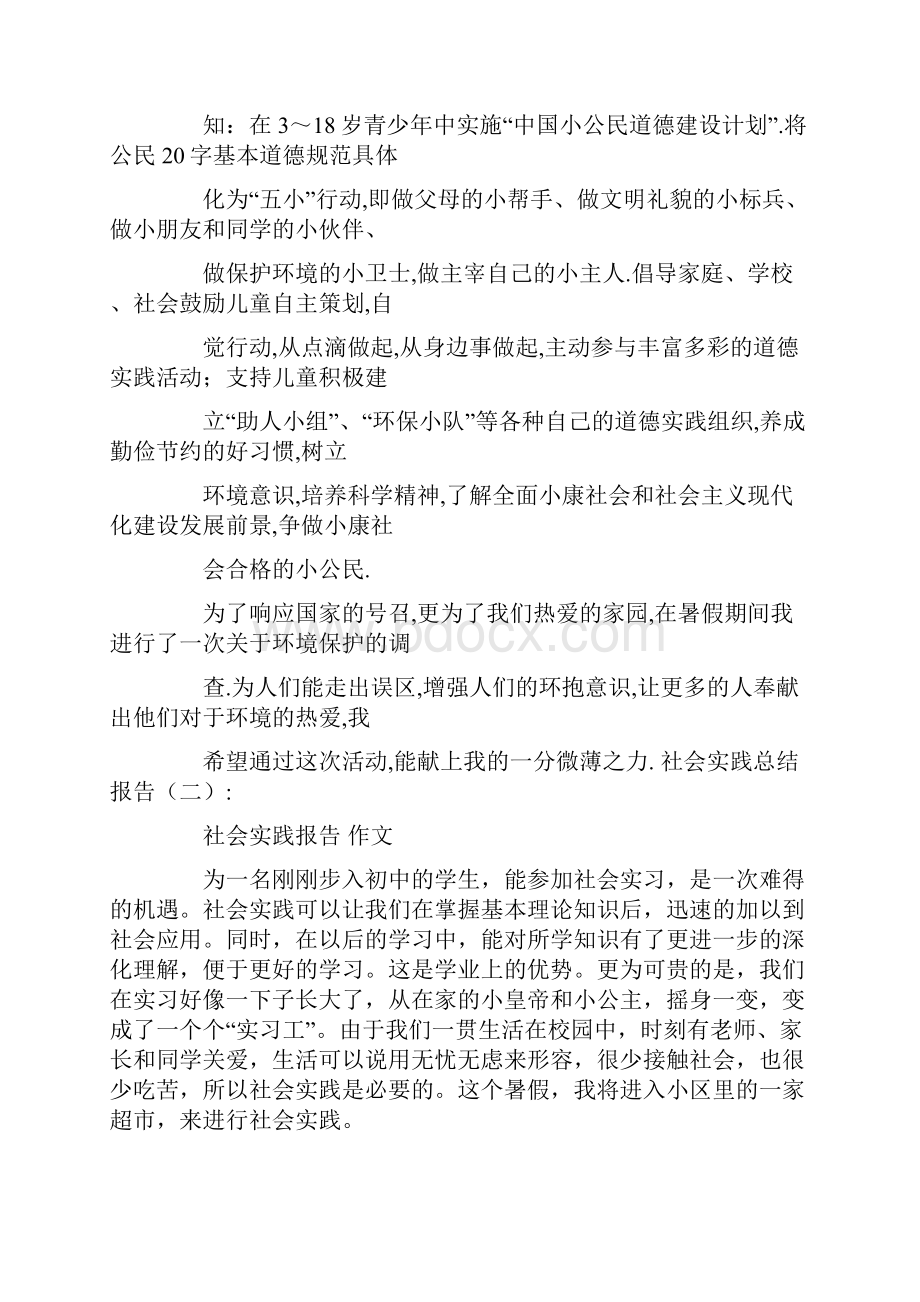 社会实践总结报告共10篇共20页.docx_第3页