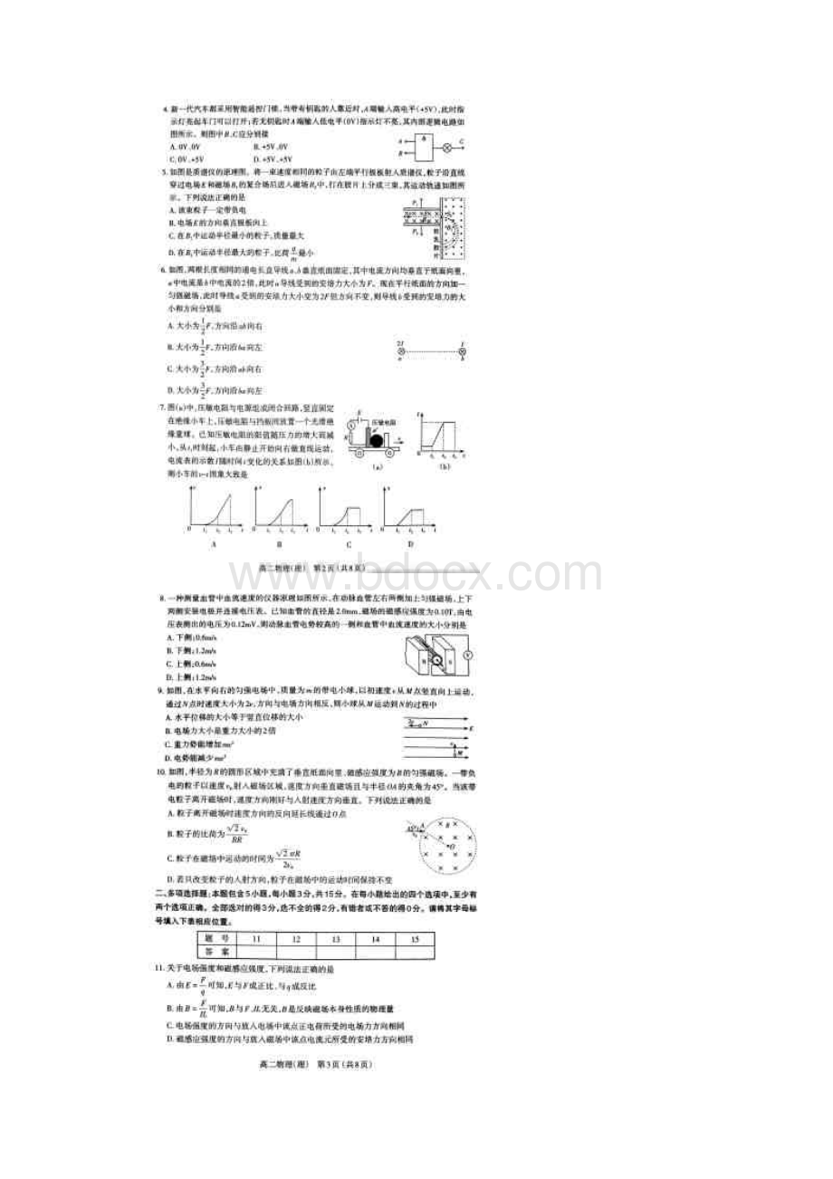 山西省太原市学年高二上学期期末考试物理试题及答案.docx_第2页