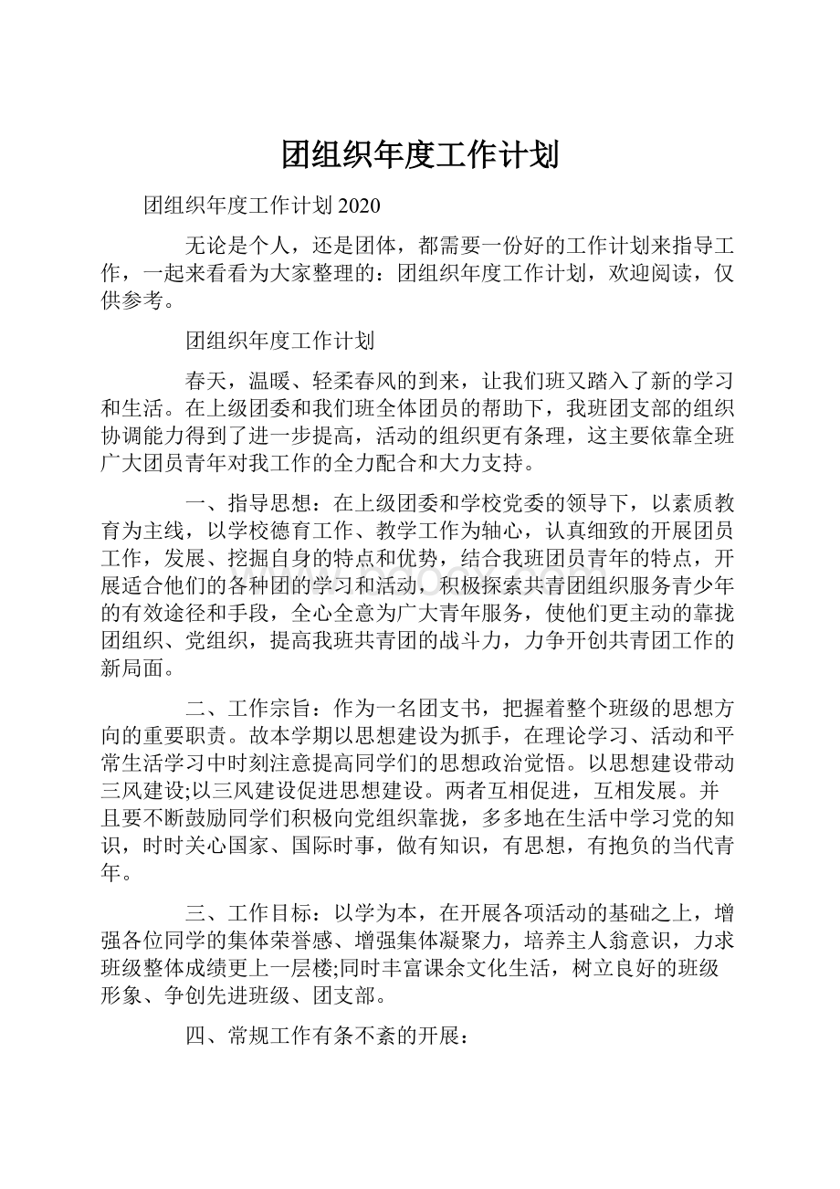 团组织年度工作计划.docx_第1页