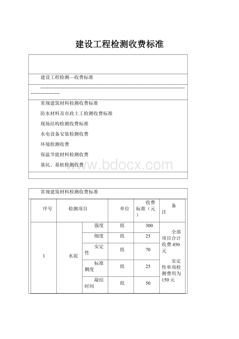 建设工程检测收费标准.docx