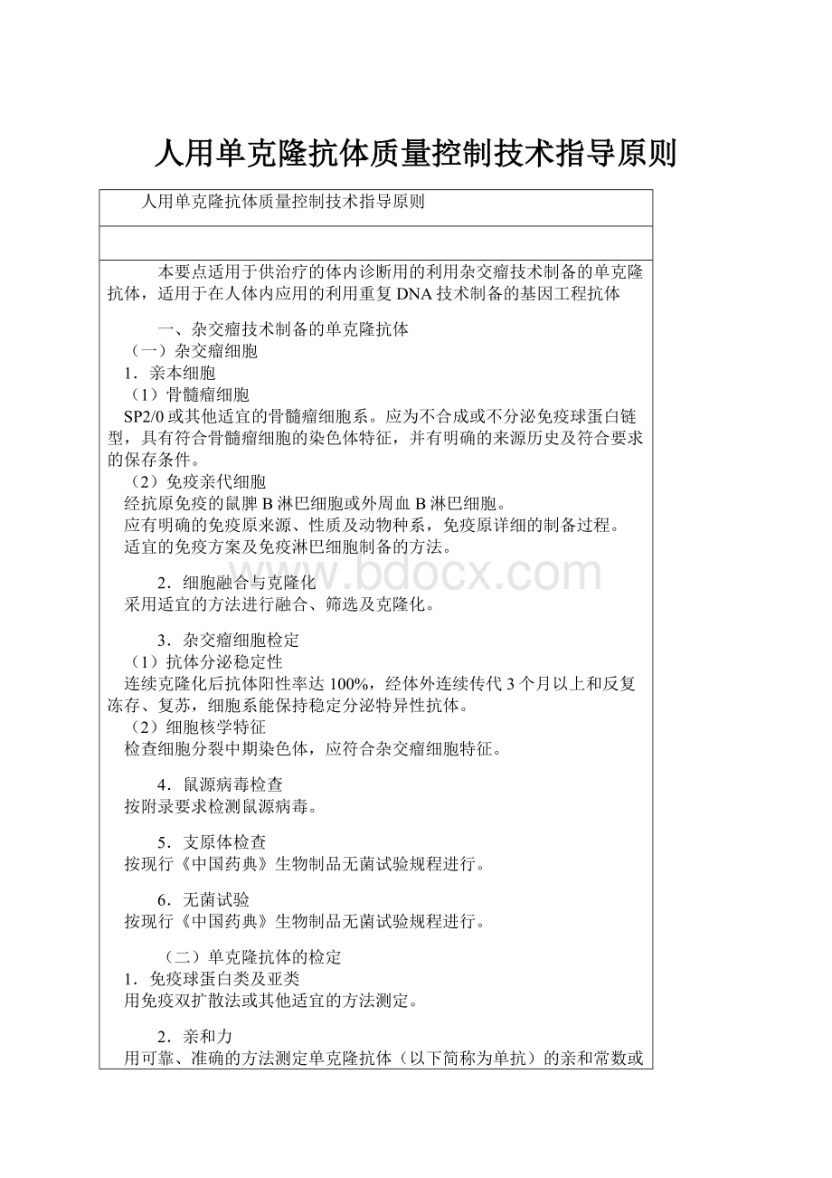 人用单克隆抗体质量控制技术指导原则.docx_第1页