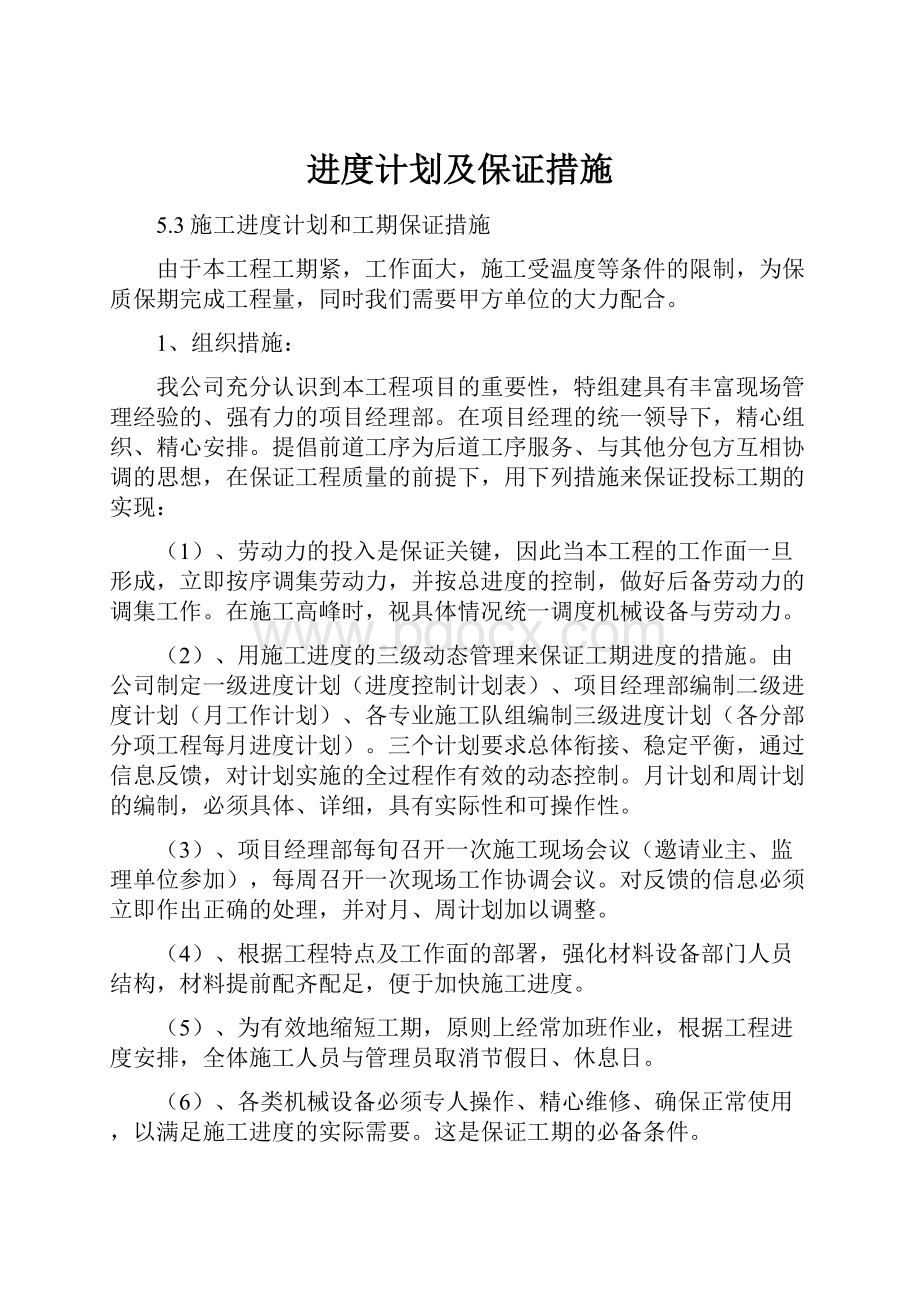 进度计划及保证措施.docx_第1页