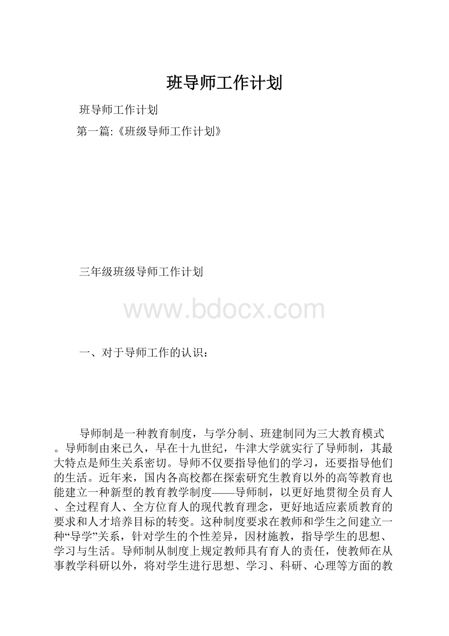 班导师工作计划.docx