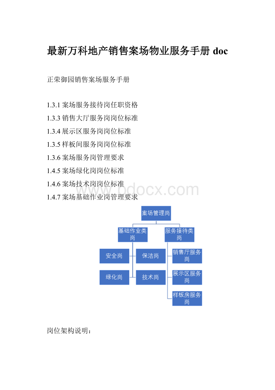 最新万科地产销售案场物业服务手册doc.docx