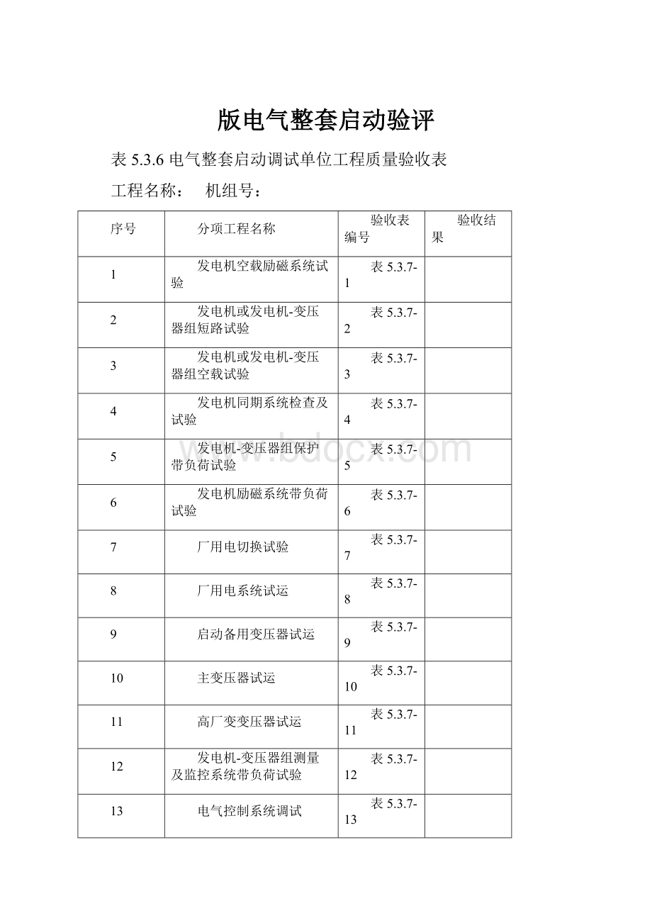 版电气整套启动验评.docx_第1页