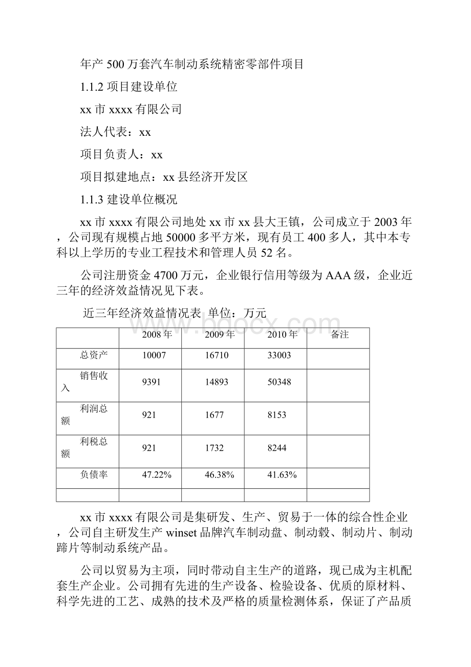 年产500万套汽车制动系统精密零部件项目可行性申请报告.docx_第2页