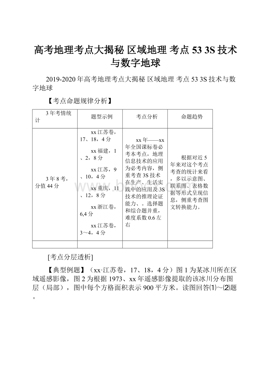 高考地理考点大揭秘 区域地理 考点53 3S技术与数字地球.docx