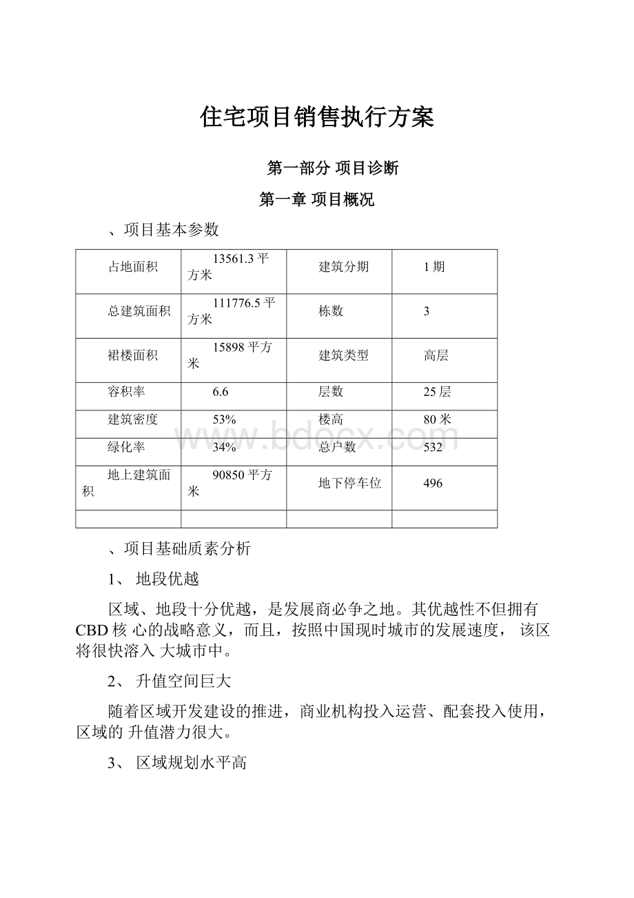 住宅项目销售执行方案.docx_第1页