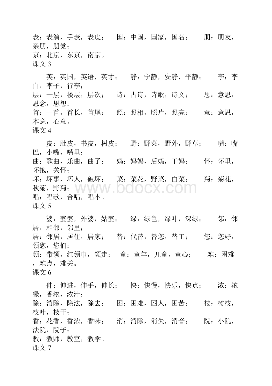 苏教版二年级上册生字扩词偏旁课后词语.docx_第3页