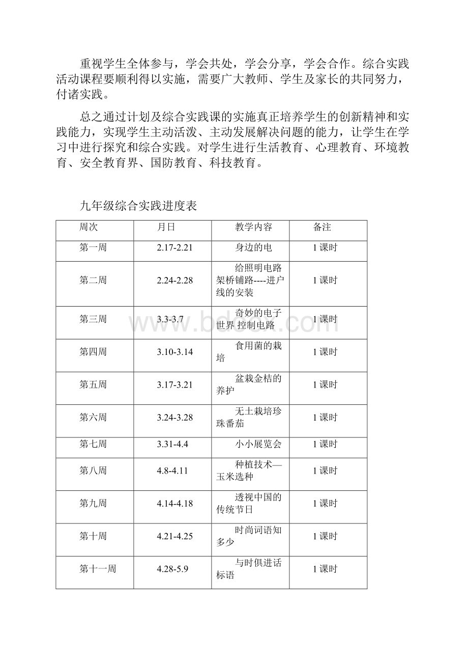 九年级综合实践活动计划.docx_第2页