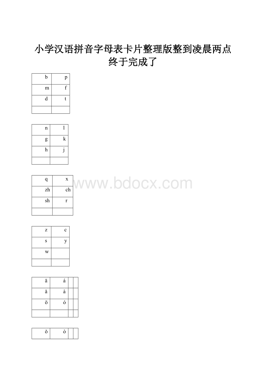 小学汉语拼音字母表卡片整理版整到凌晨两点终于完成了.docx_第1页