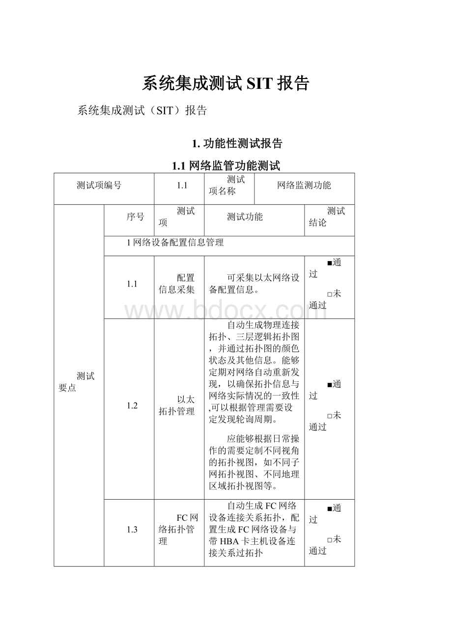 系统集成测试SIT报告.docx