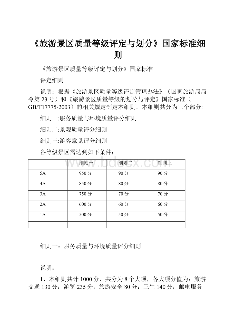 《旅游景区质量等级评定与划分》国家标准细则.docx_第1页