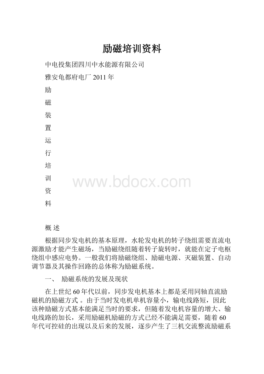 励磁培训资料.docx