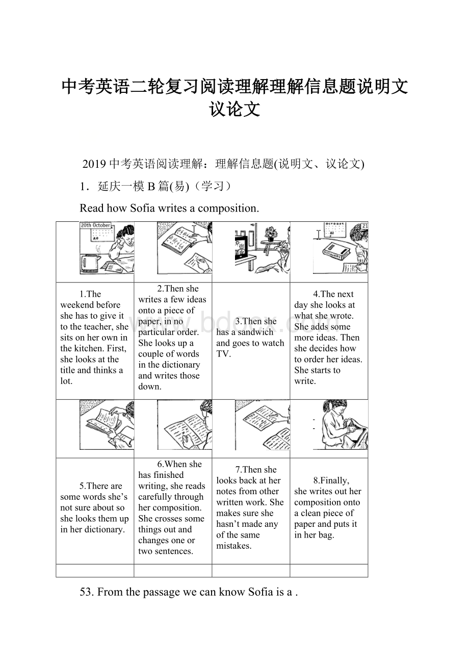 中考英语二轮复习阅读理解理解信息题说明文议论文.docx