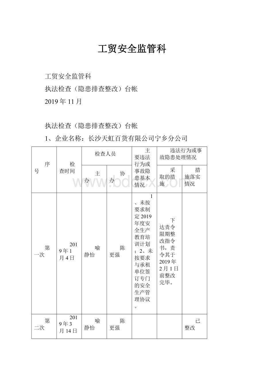 工贸安全监管科.docx