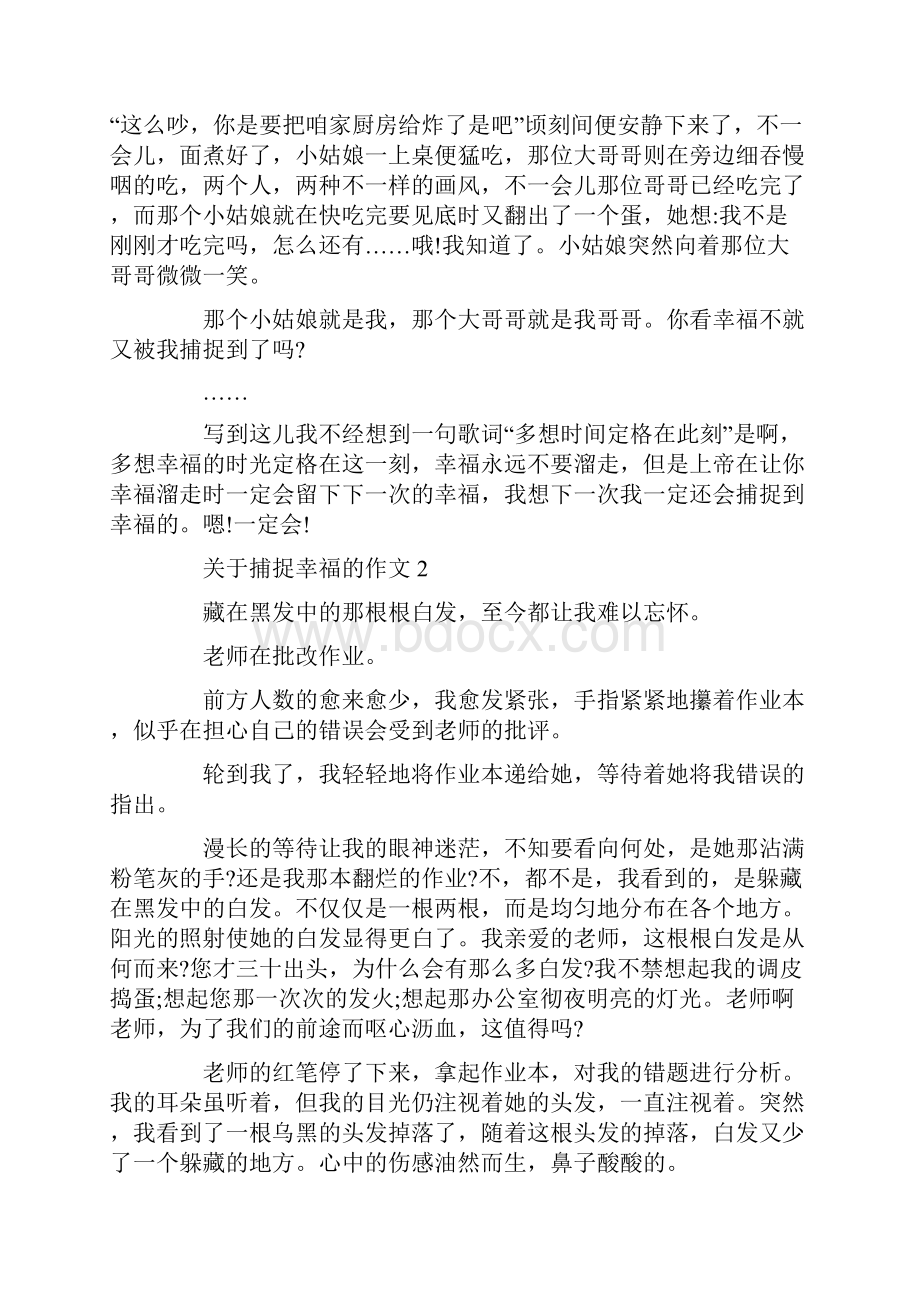 初三必考作文捕捉幸福700字.docx_第2页