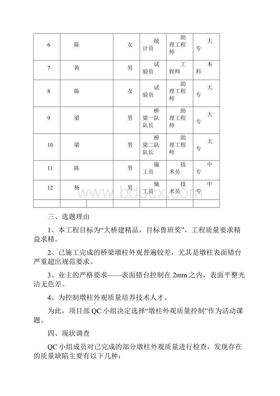 桥梁工程墩柱外观质量控制QC小组成果.docx_第3页