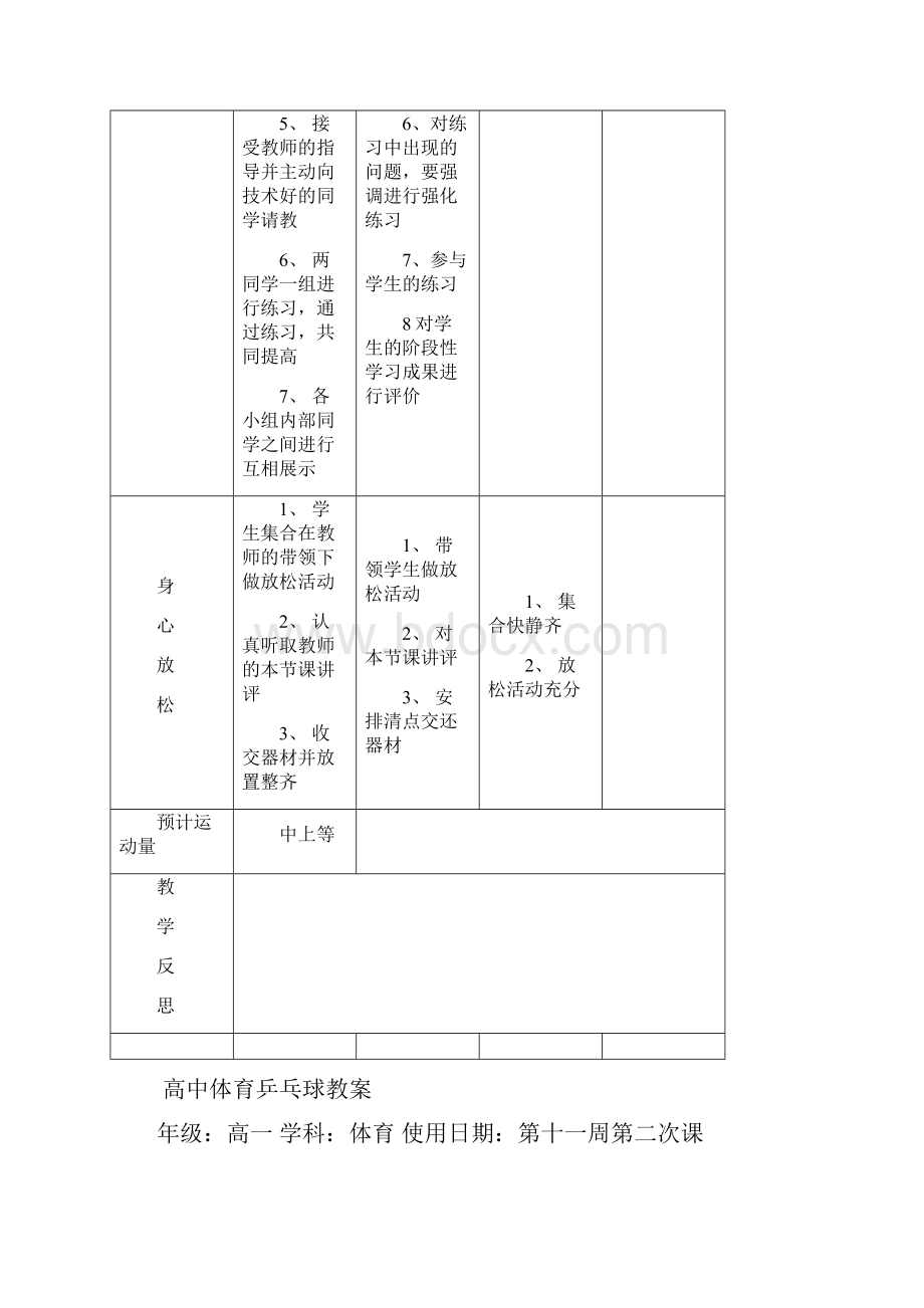 高中体育乒乓球教案合集.docx_第3页