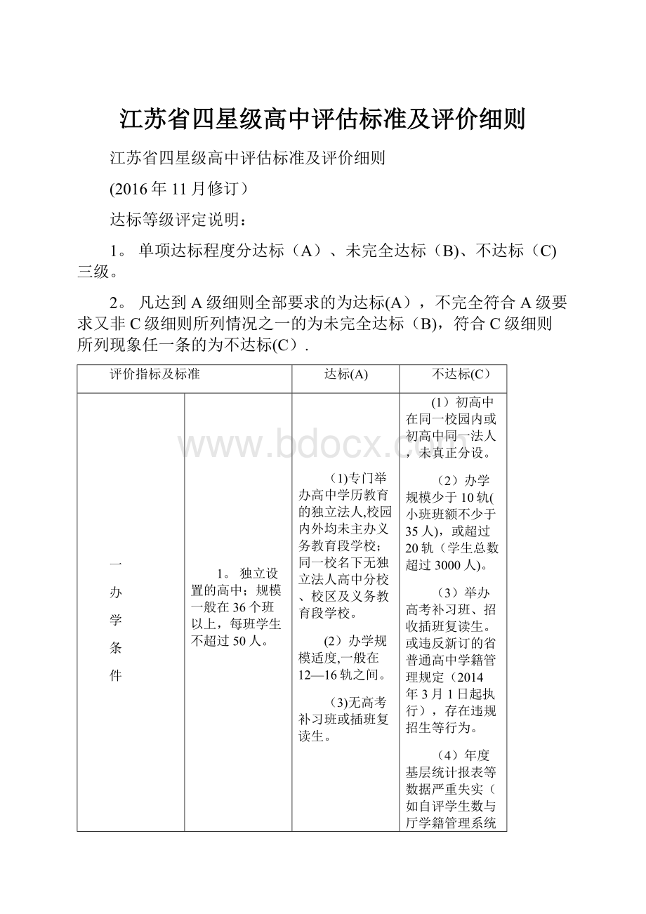 江苏省四星级高中评估标准及评价细则.docx_第1页