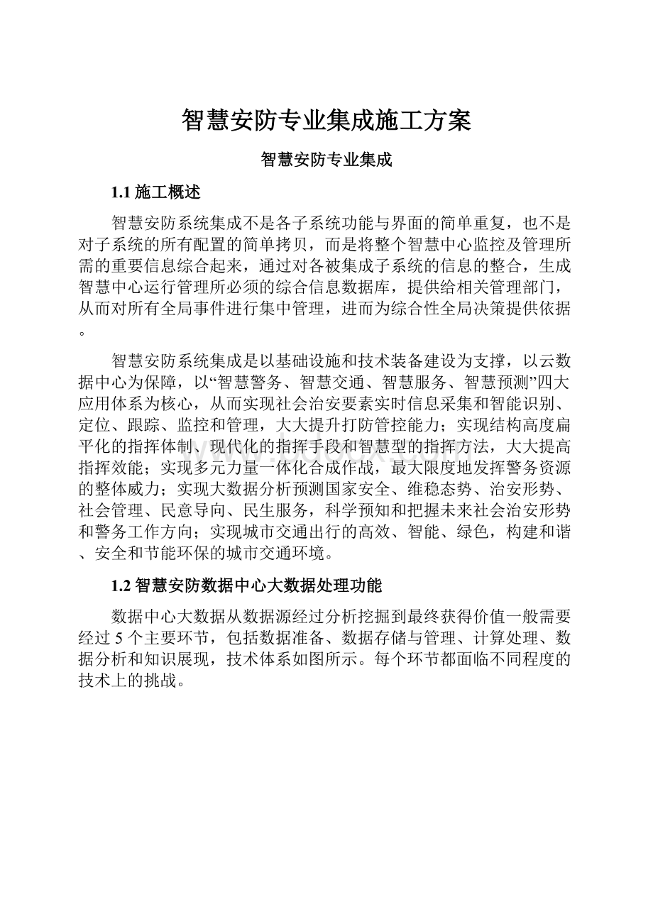 智慧安防专业集成施工方案.docx_第1页