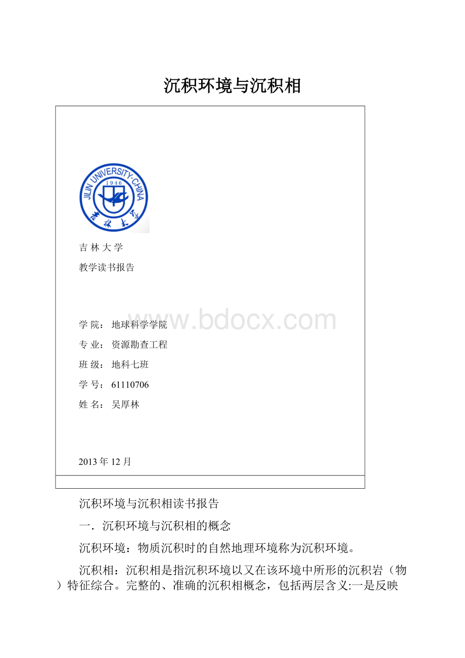 沉积环境与沉积相.docx