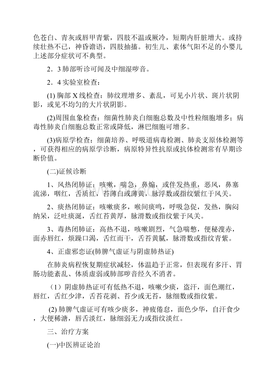 肺炎喘嗽肺炎诊疗方案doc.docx_第2页