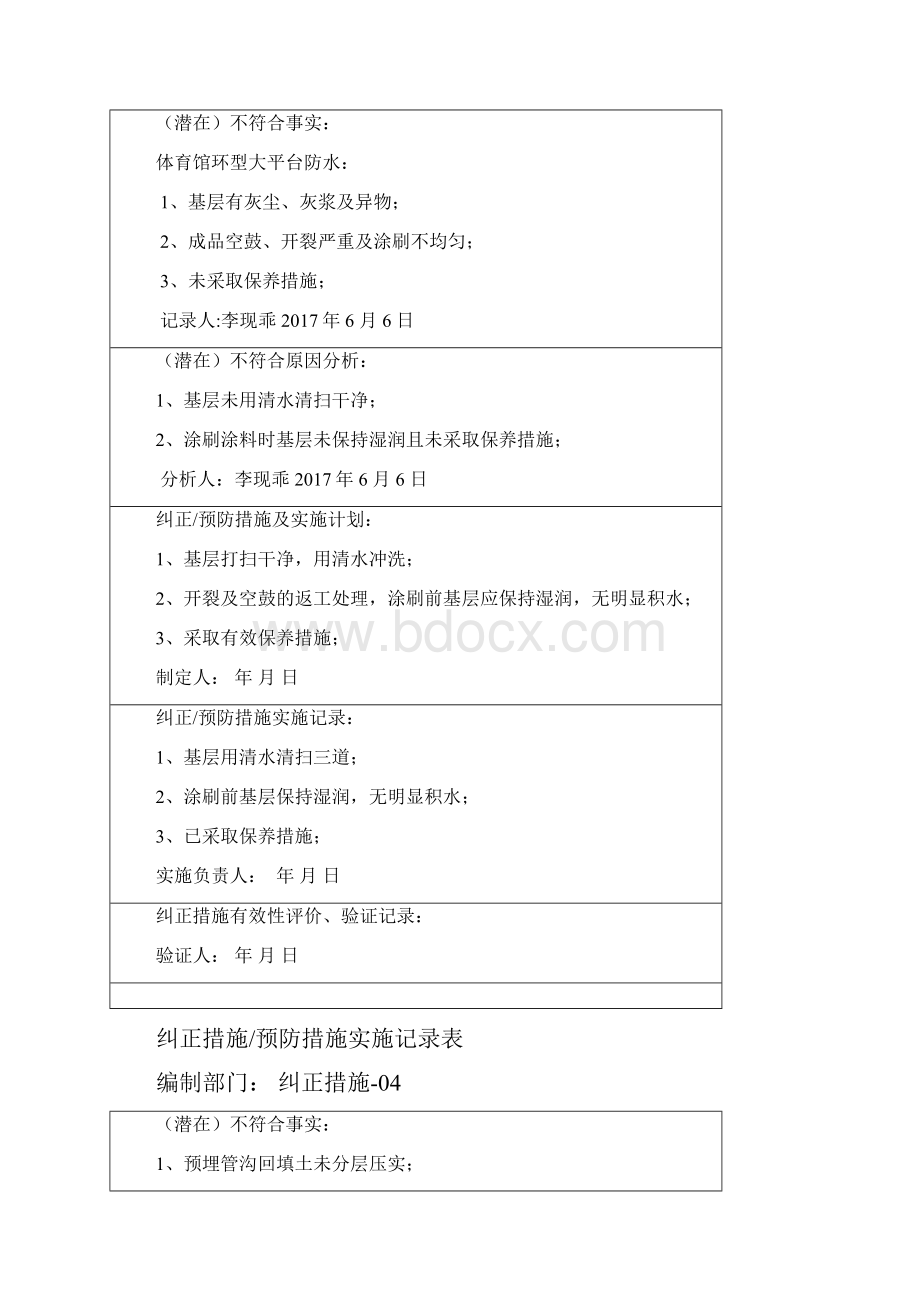 纠正措施预防措施实施记录表.docx_第3页