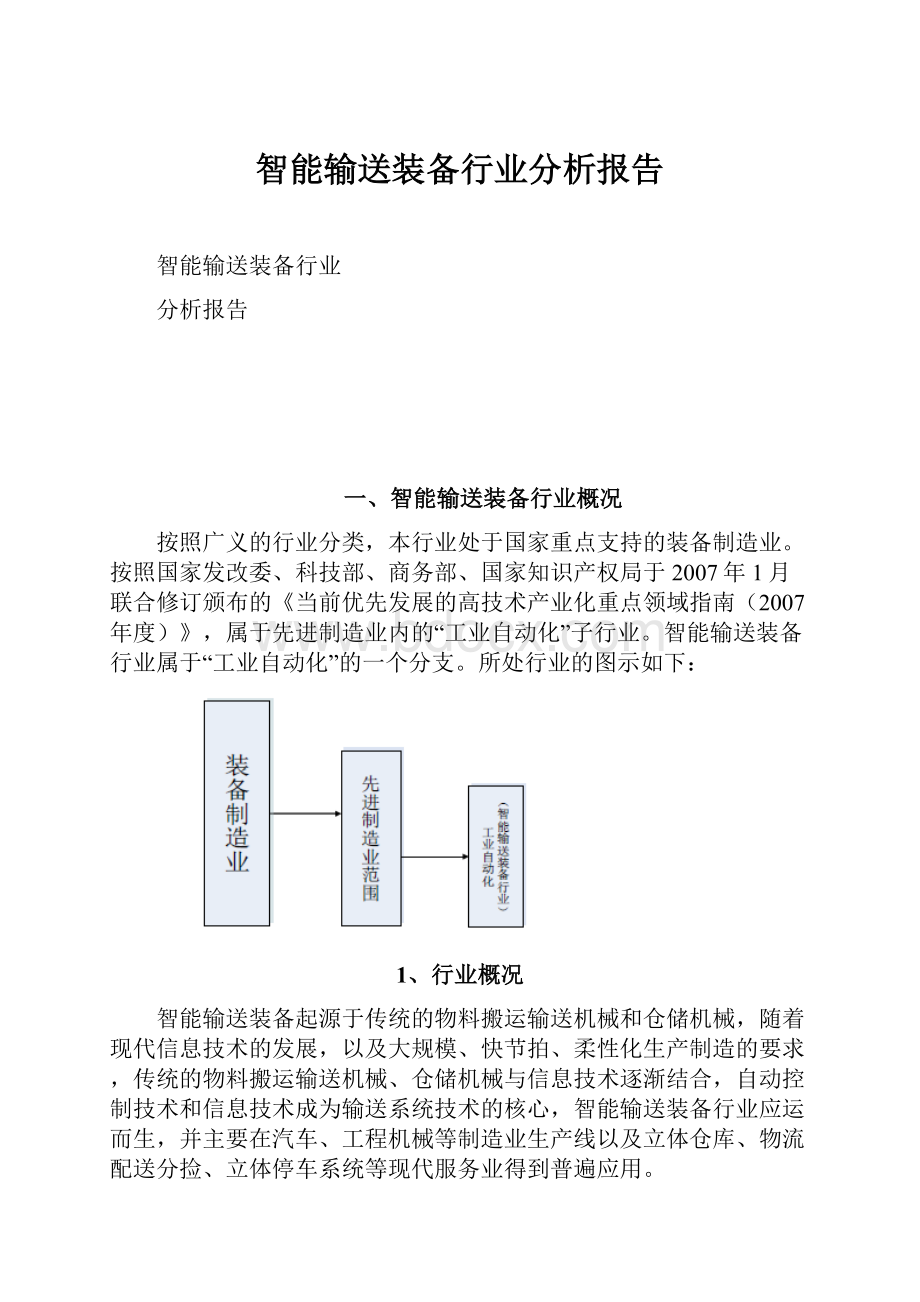 智能输送装备行业分析报告.docx