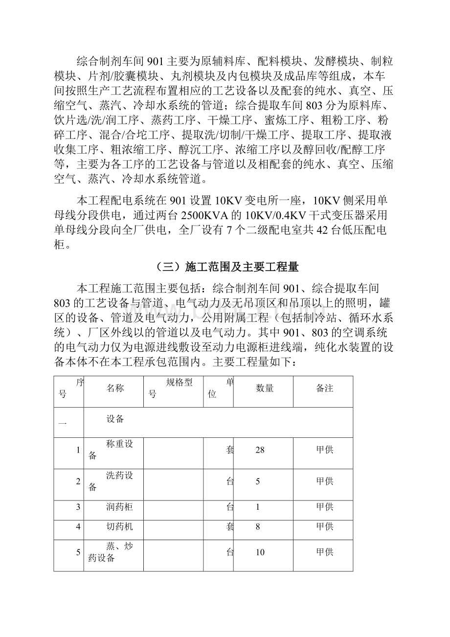 某药厂机电安装施工组织设计方案.docx_第3页