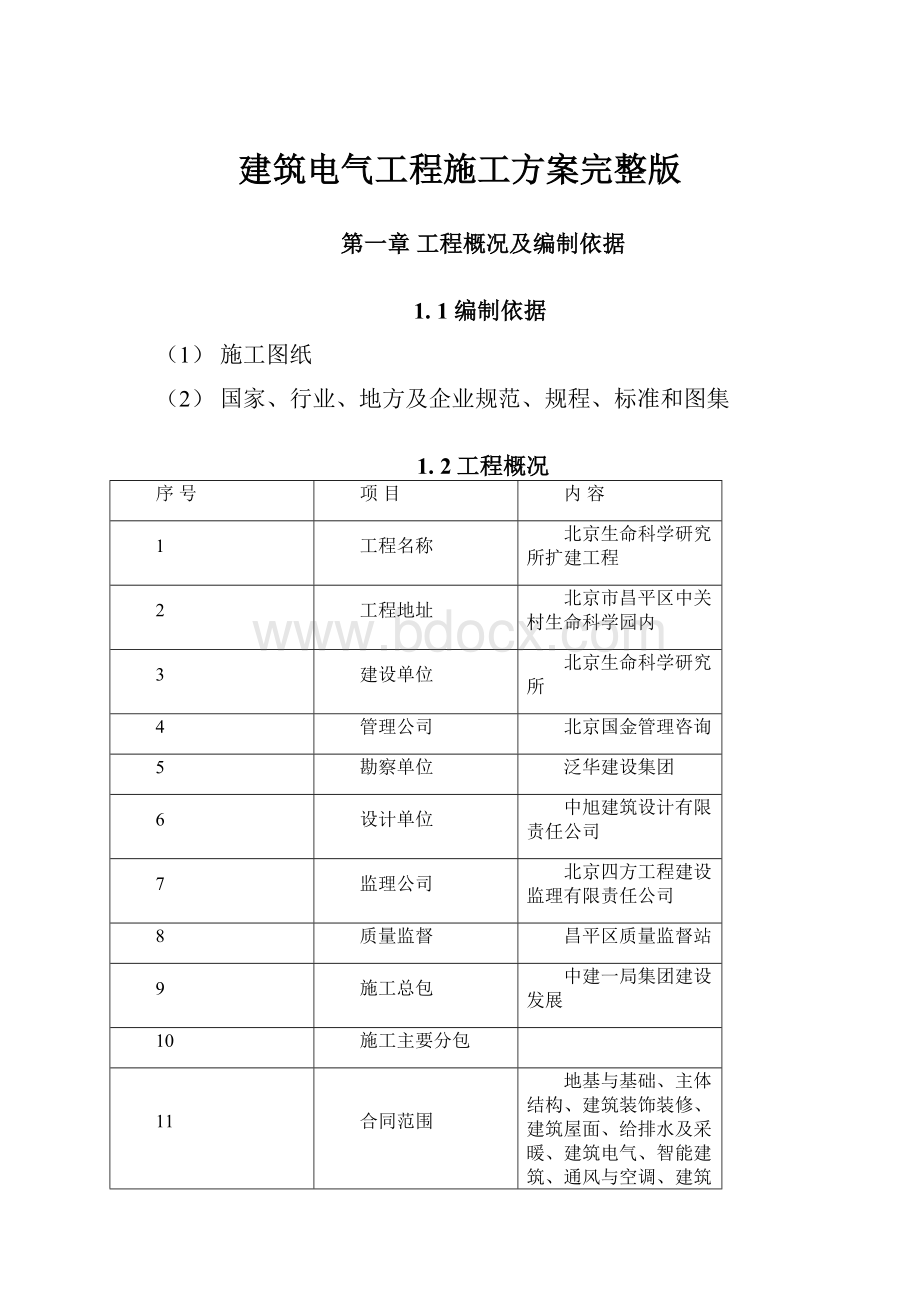 建筑电气工程施工方案完整版.docx