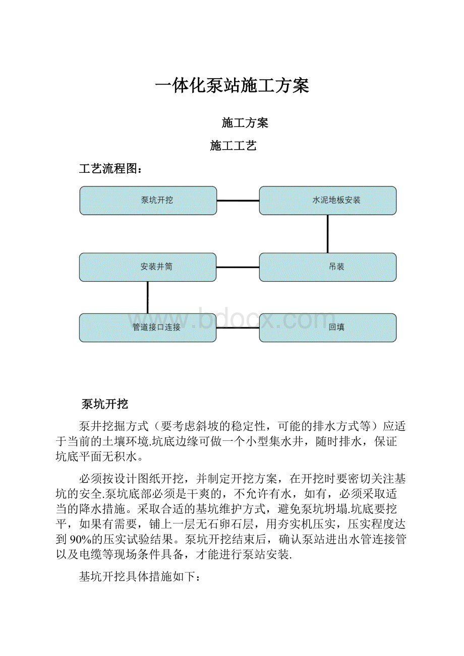 一体化泵站施工方案.docx