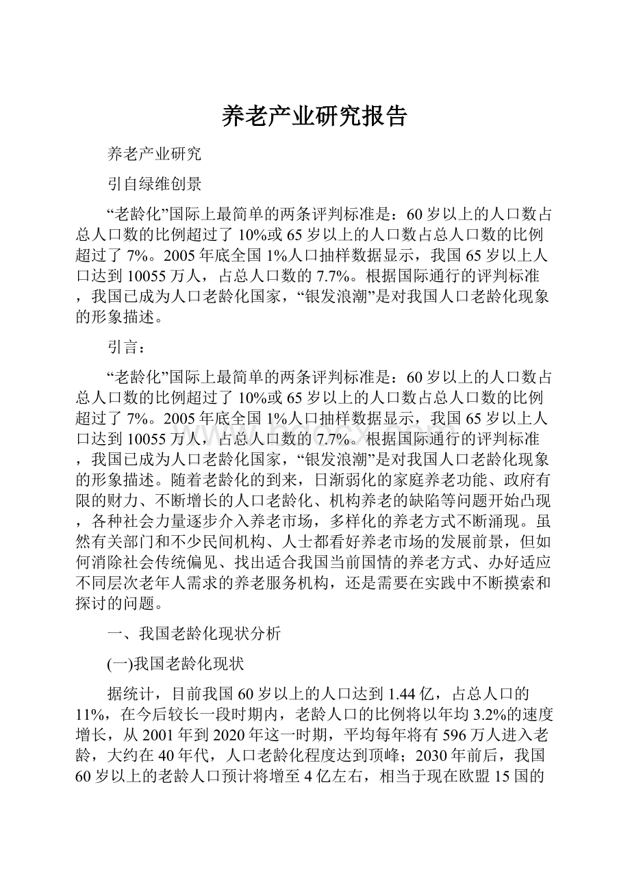 养老产业研究报告.docx