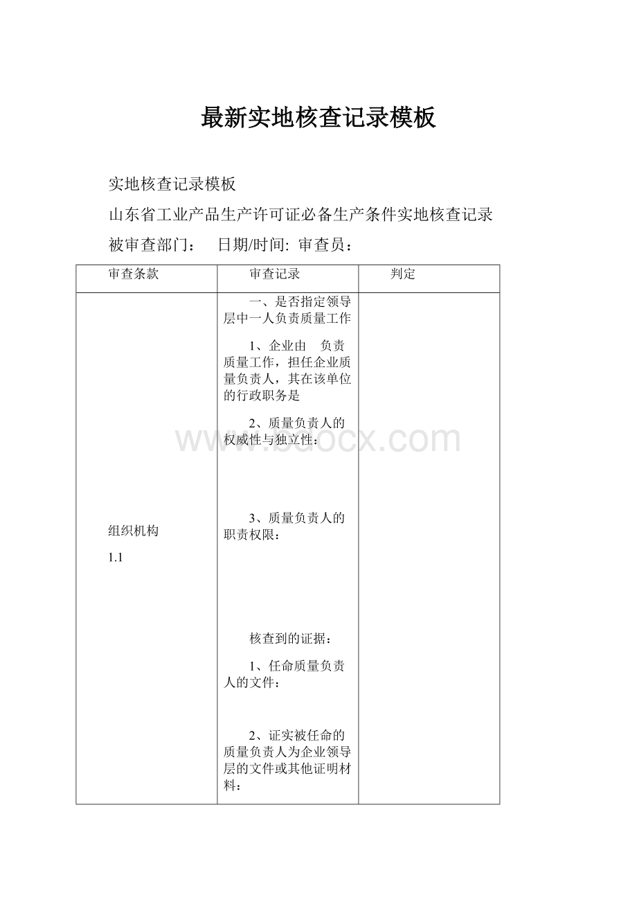 最新实地核查记录模板.docx