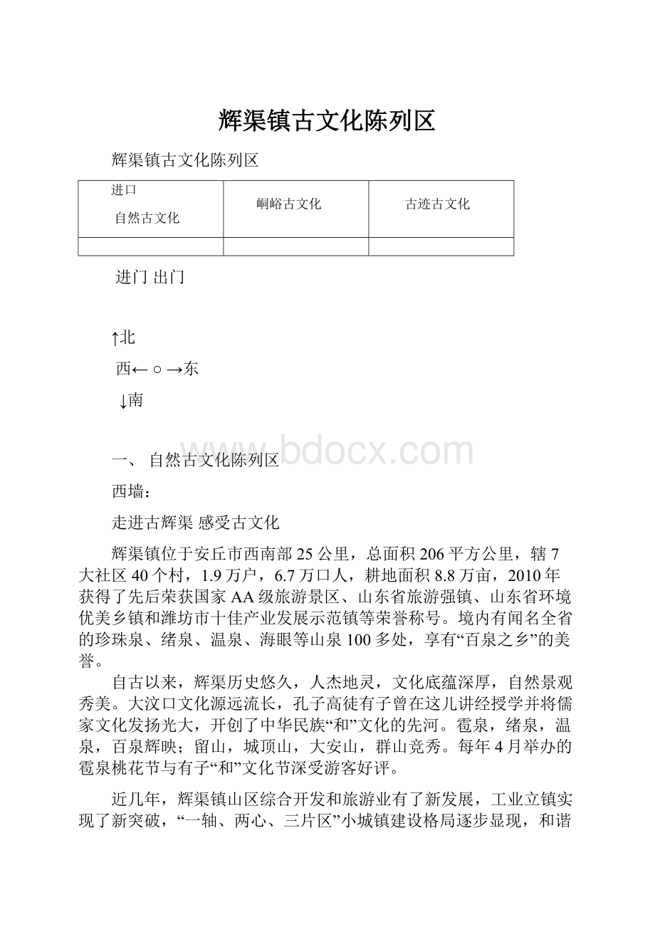 辉渠镇古文化陈列区.docx