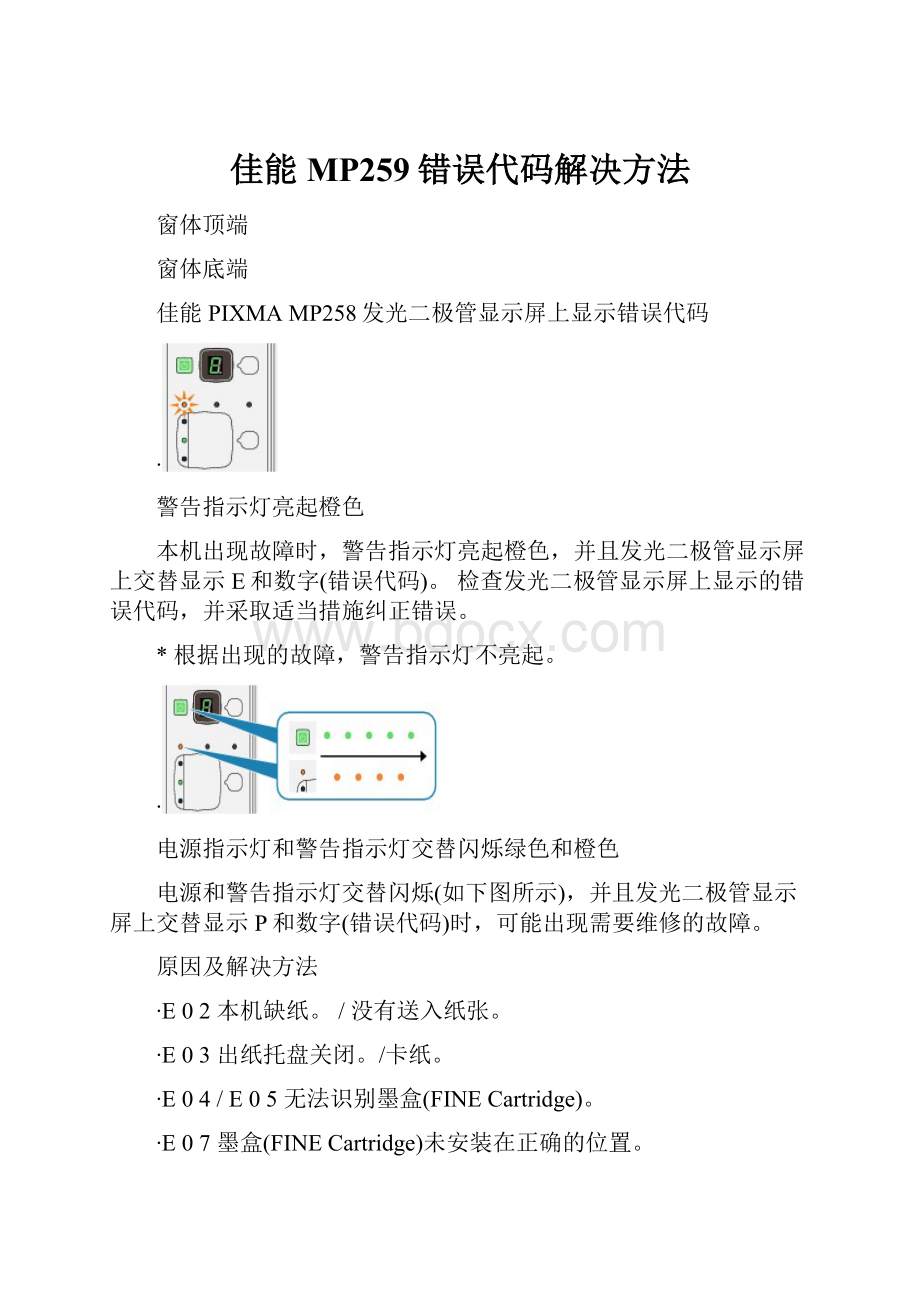 佳能MP259错误代码解决方法.docx_第1页